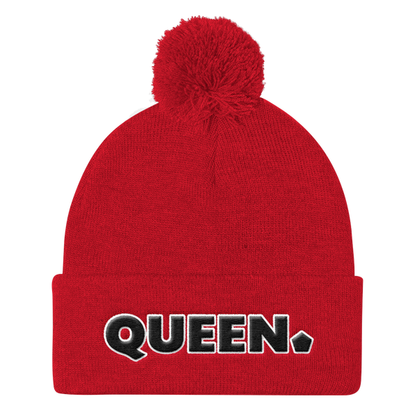 .R.O.Y.A.L. QUEEN POMPOM BEANIE RED