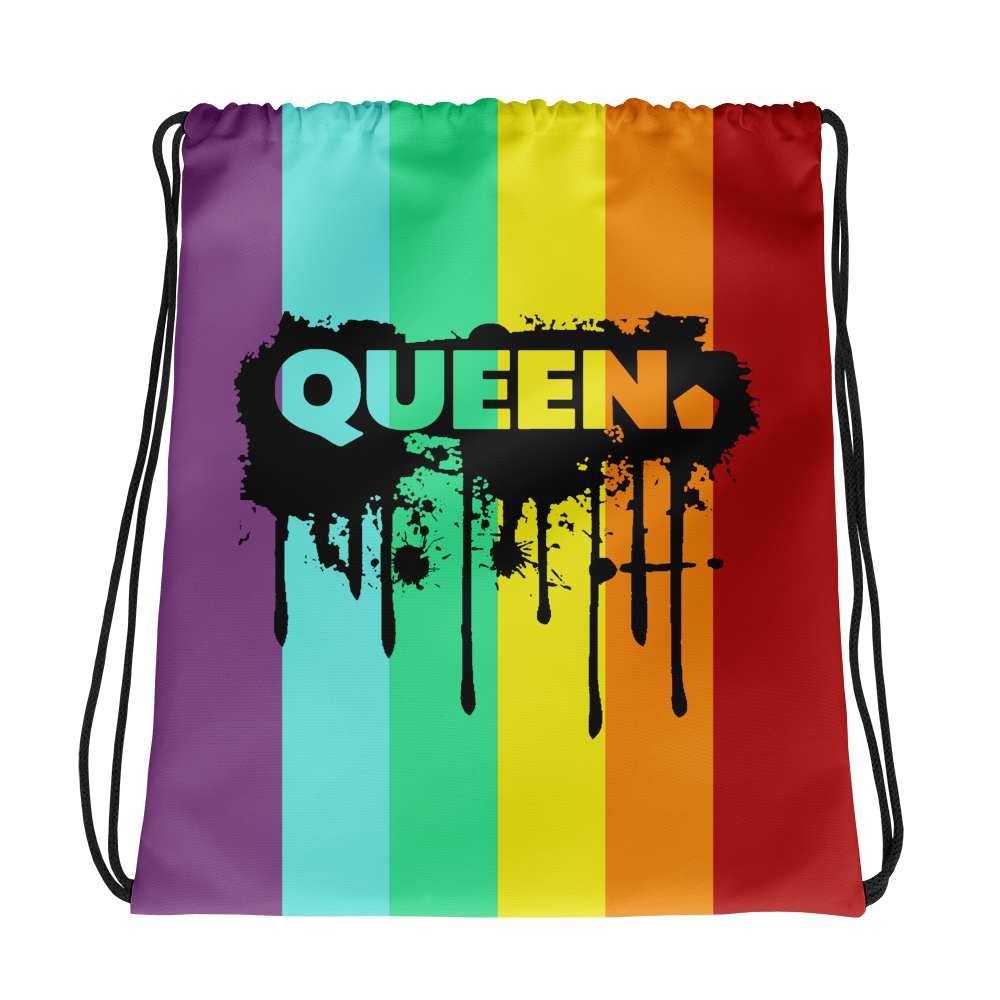 PRIDE 2018 Queen Drip & Splatter Drawstring Bag