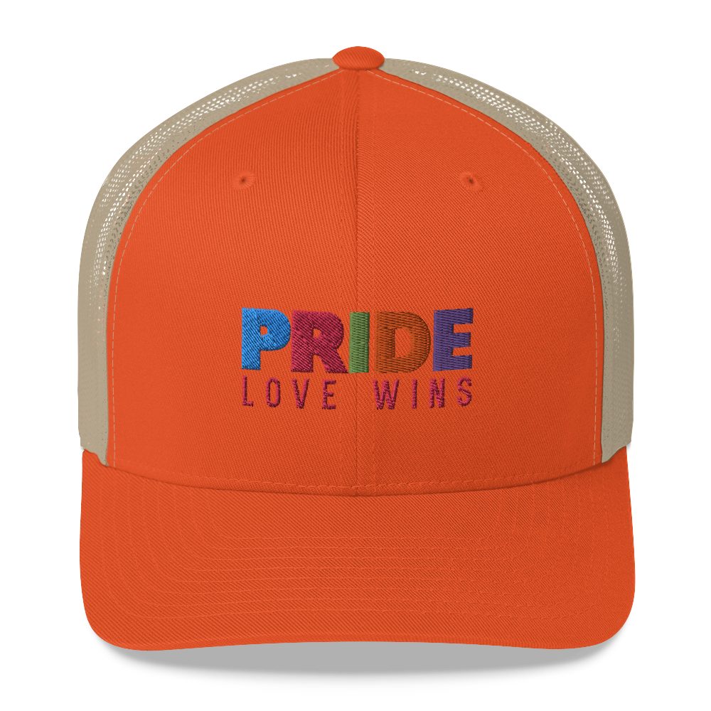 FEMME Univ | LGBTQIA Plus PRIDE Love Wins Trucker Cap Retro 2-Tone 6 Varieties