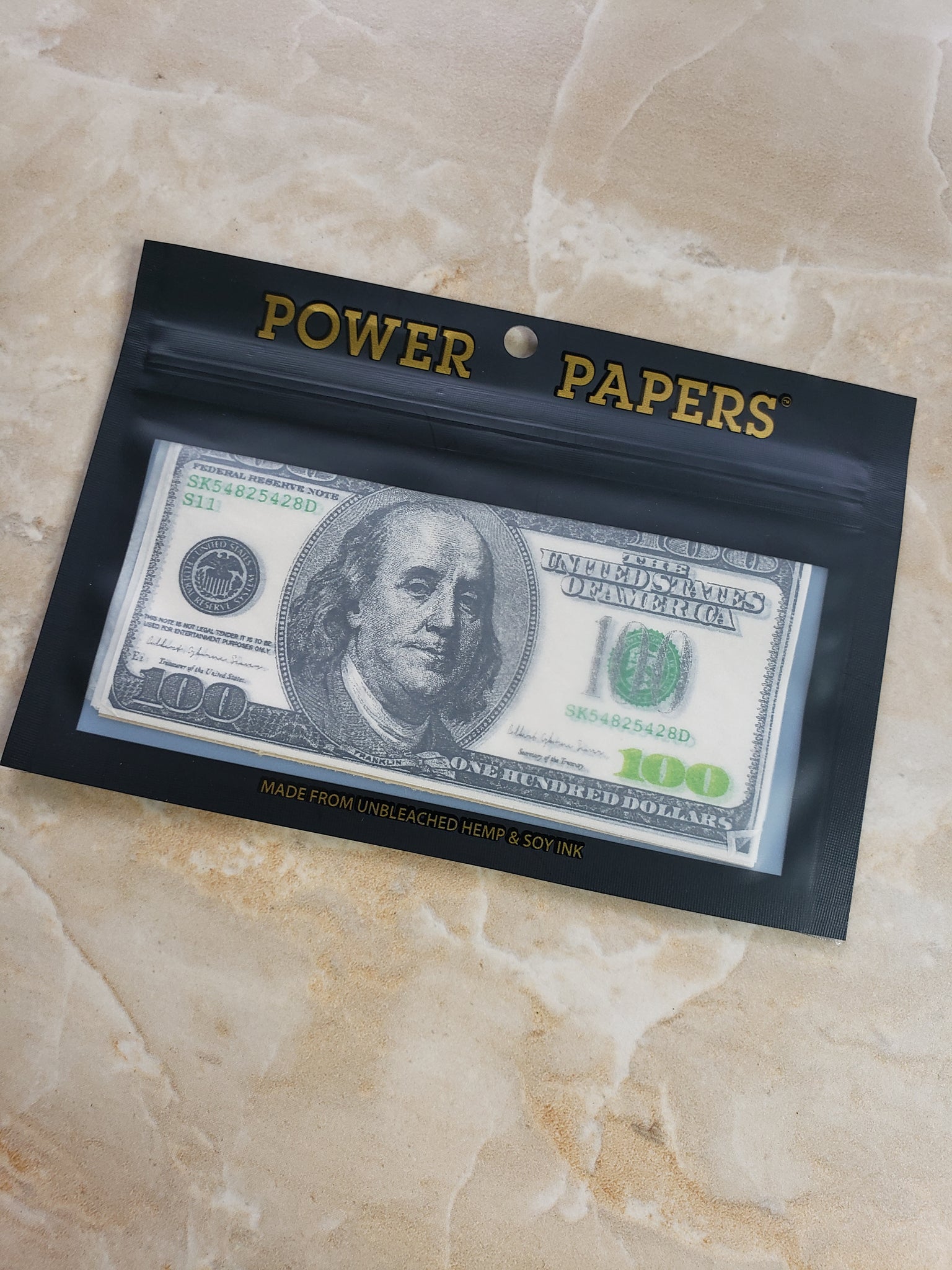 Channel CRXWN | POWER Papers Classic USD 100 Bill Rolling Papers Plus Free Gold Bullion Mini Lighter 420*24/7*365 Big Bank Manifest