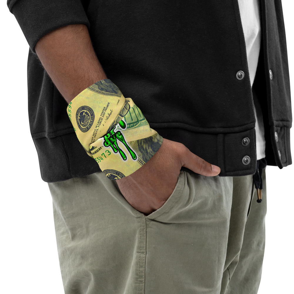 CRXWN | Drip or Dye Custom All About the Money Print 3-in-1 UNISEX Gaiter Green