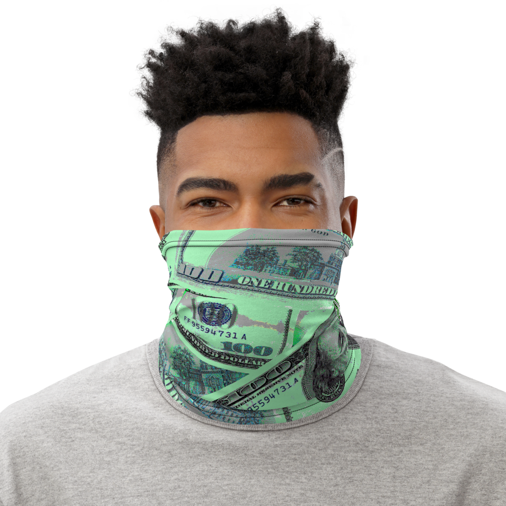 CRXWN | Drip or Dye Custom All About the Money Print 3-in-1 UNISEX Gaiter Teal