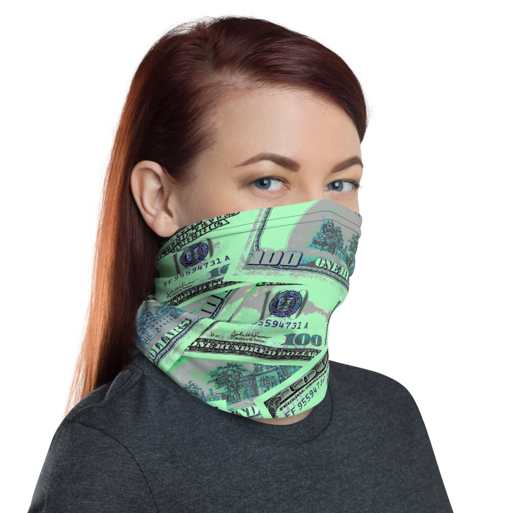 CRXWN | Drip or Dye Custom All About the Money Print 3-in-1 UNISEX Gaiter Teal