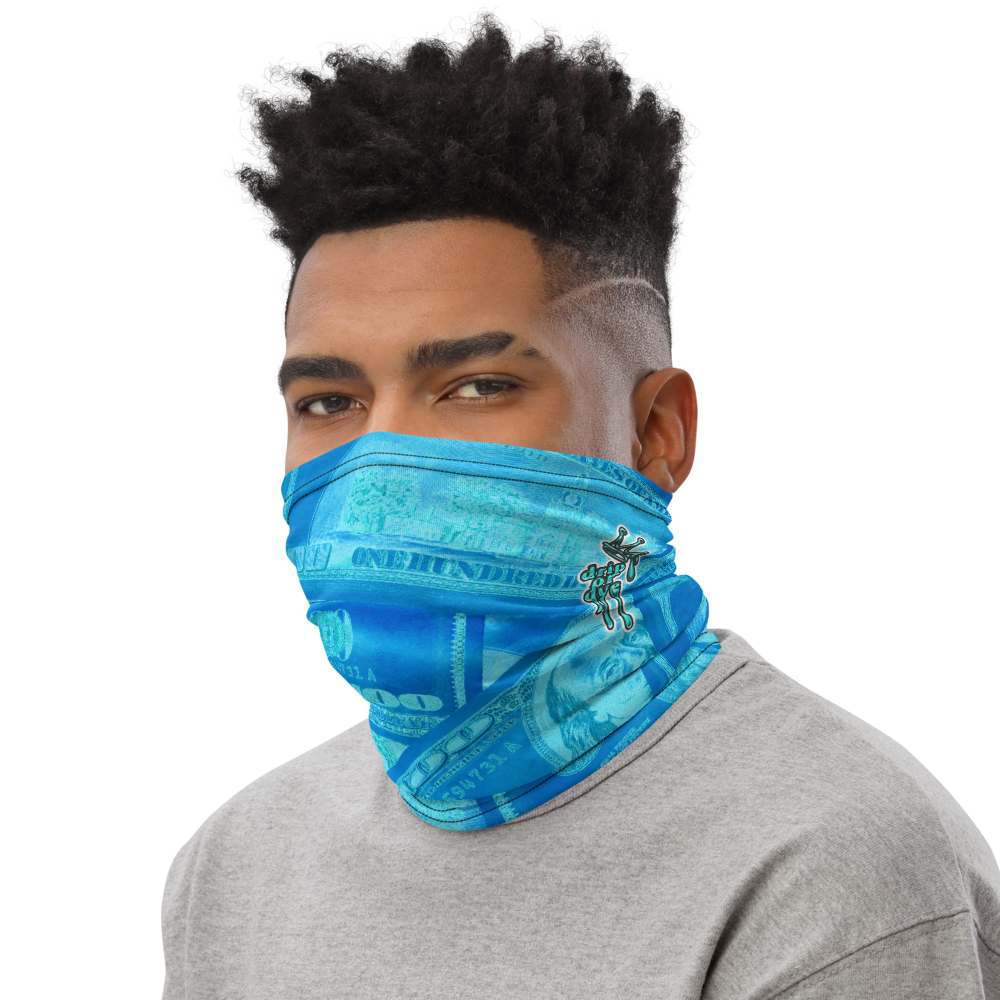 CRXWN | Drip or Dye Custom All About the Money Print 3-in-1 UNISEX Gaiter BlueFace