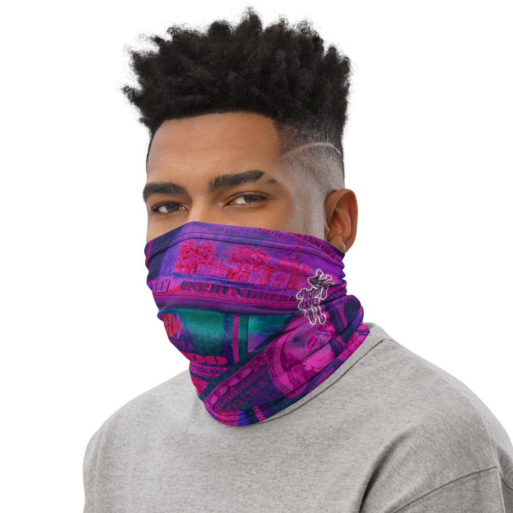 CRXWN | Drip or Dye Custom All About the Money Print 3-in-1 UNISEX Gaiter Pink Guap