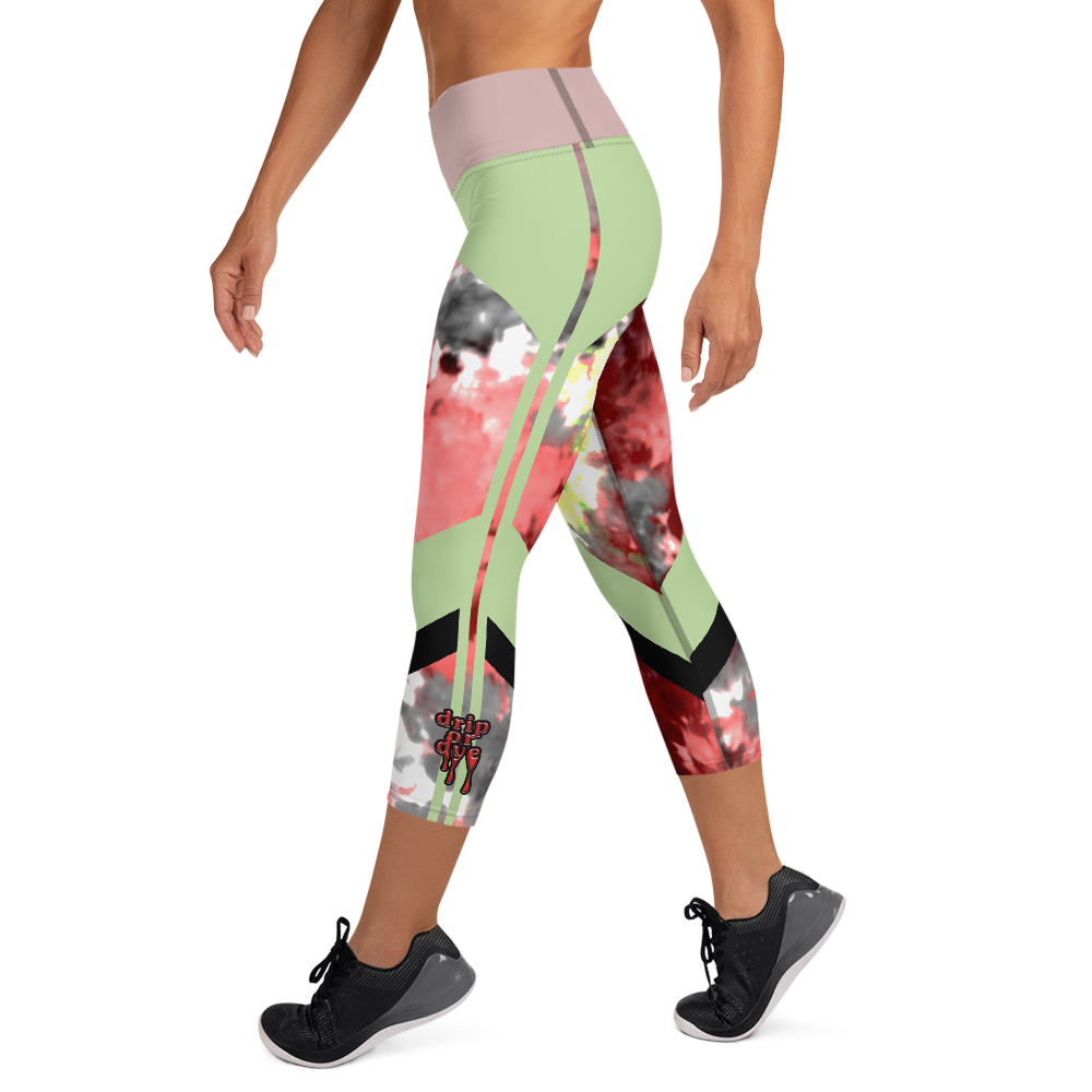 CRXWN | Drip or Dye Max Verona Guava Ice HER Collection Acid Wash Tye Dye Yoga Capri Leggings