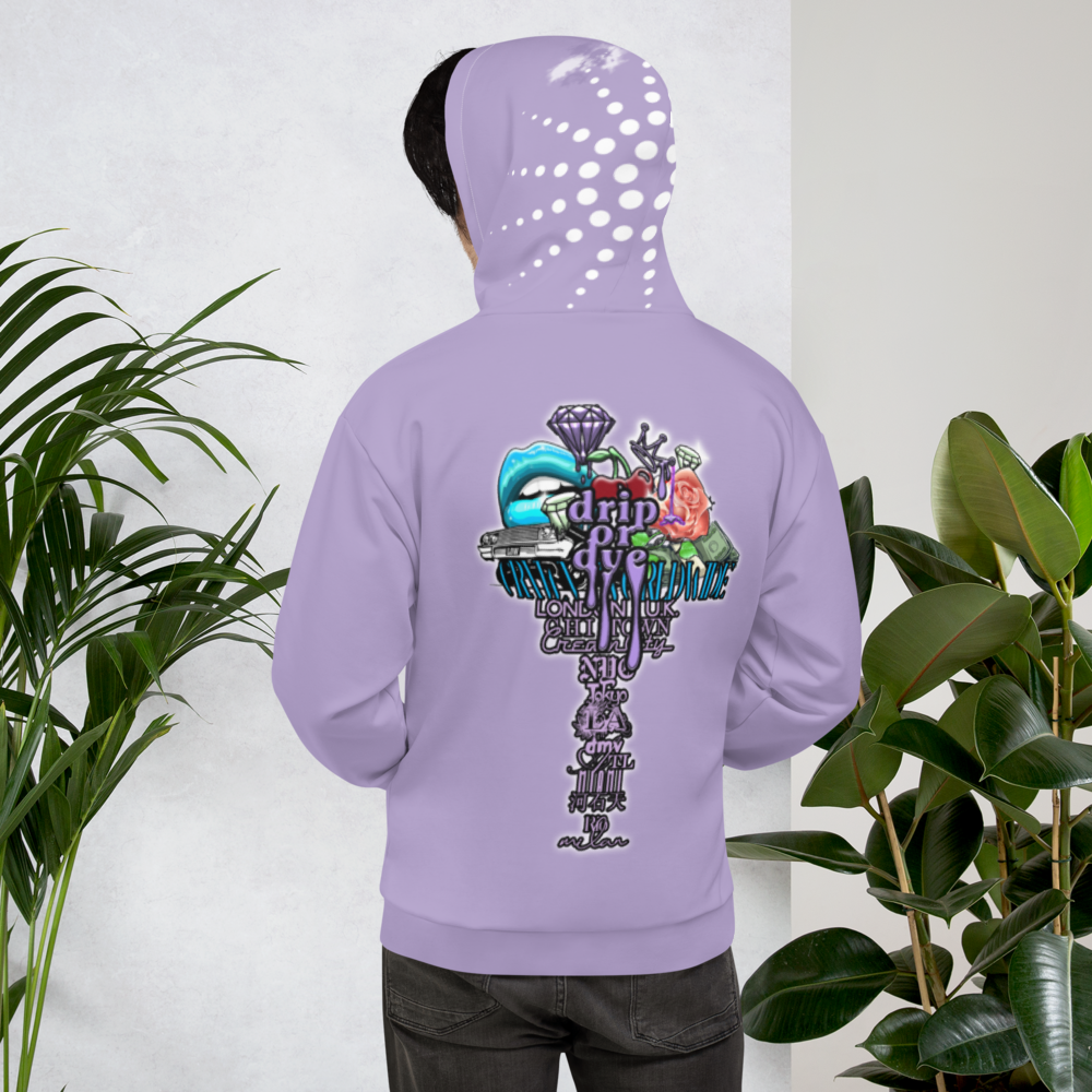 CRXWN | Drip or Dye Sunblocked Run Star Hike Pastel Purple Solid UNISEX Hoodie