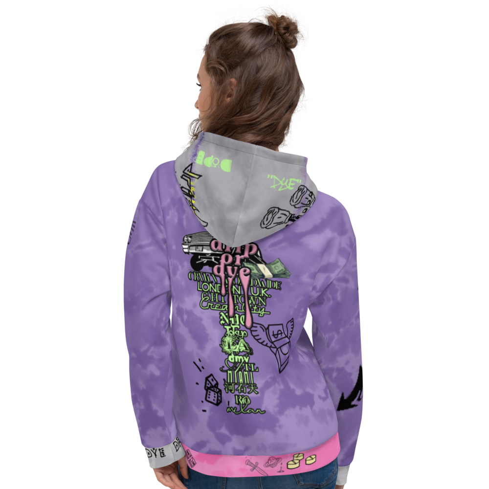 CRXWN | Drip or Dye Air Max 90 Recraft Hypergrape Trippy Ice Dye UNISEX Hoodie 2