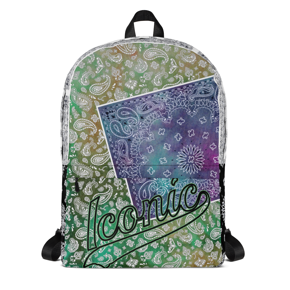 ROYAL ICONIC | Bandana Patchwork BACKPACK Digital Frontier HueMan Gang Tie Dye Mix Purple Green Gurple