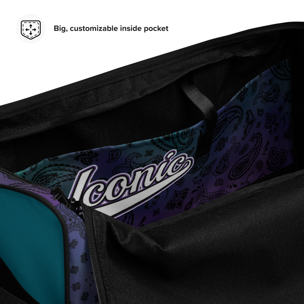ROYAL ICONIC | OG Candy Bandana Tie Dye Paisley Cloud Dye Skate Bag Gang Gang Duffel Bag Purple Hendrixx Retro Baseball Logo