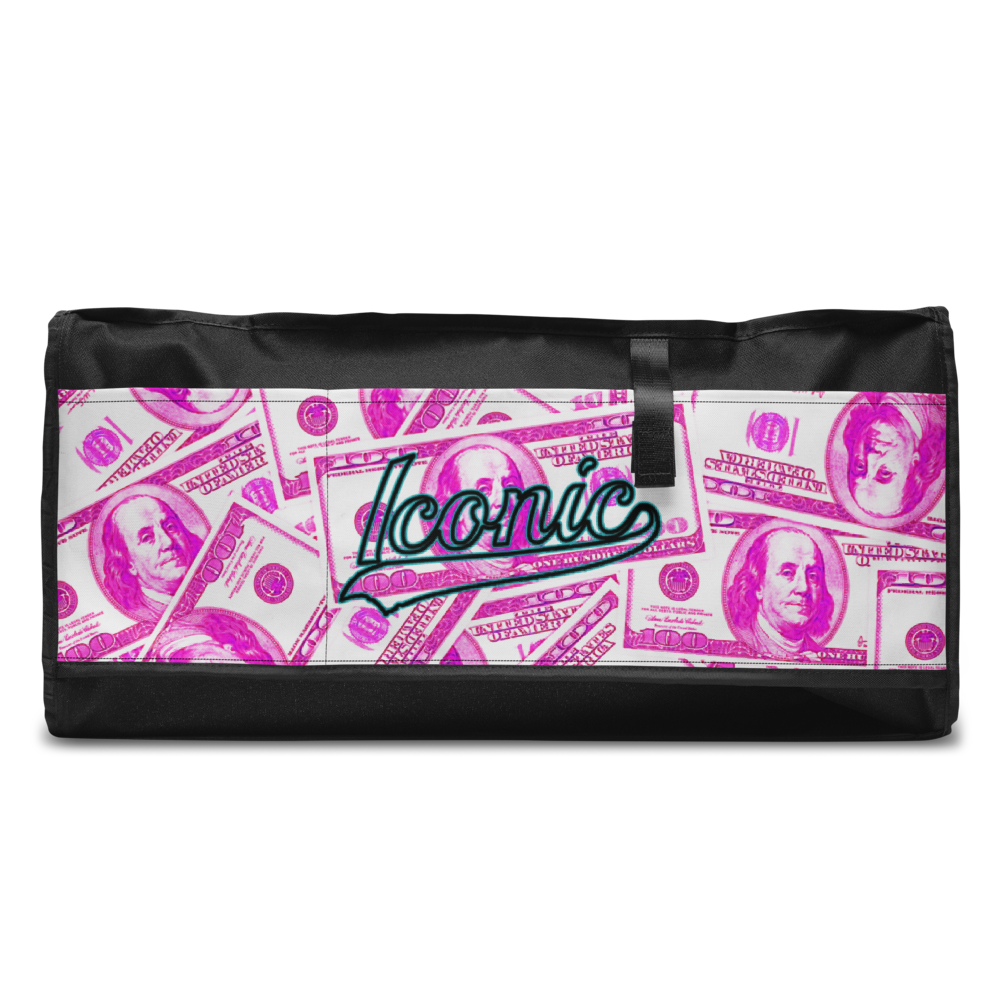 ROYAL ICONIC | The 100 Dollar Duffel Bag Nu Money Iconic MM's Workout Gym Bag Gta Benjamins Im in my Bag Secure the Bag Pink Money Bag | Classic Cash Bag Variant