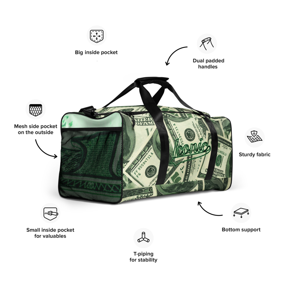 ROYAL ICONIC | The 100 Dollar Duffel Bag Nu Money Iconic MM's Workout Gym Bag GTA Guap Secure the Bag | Digital Greenbacks