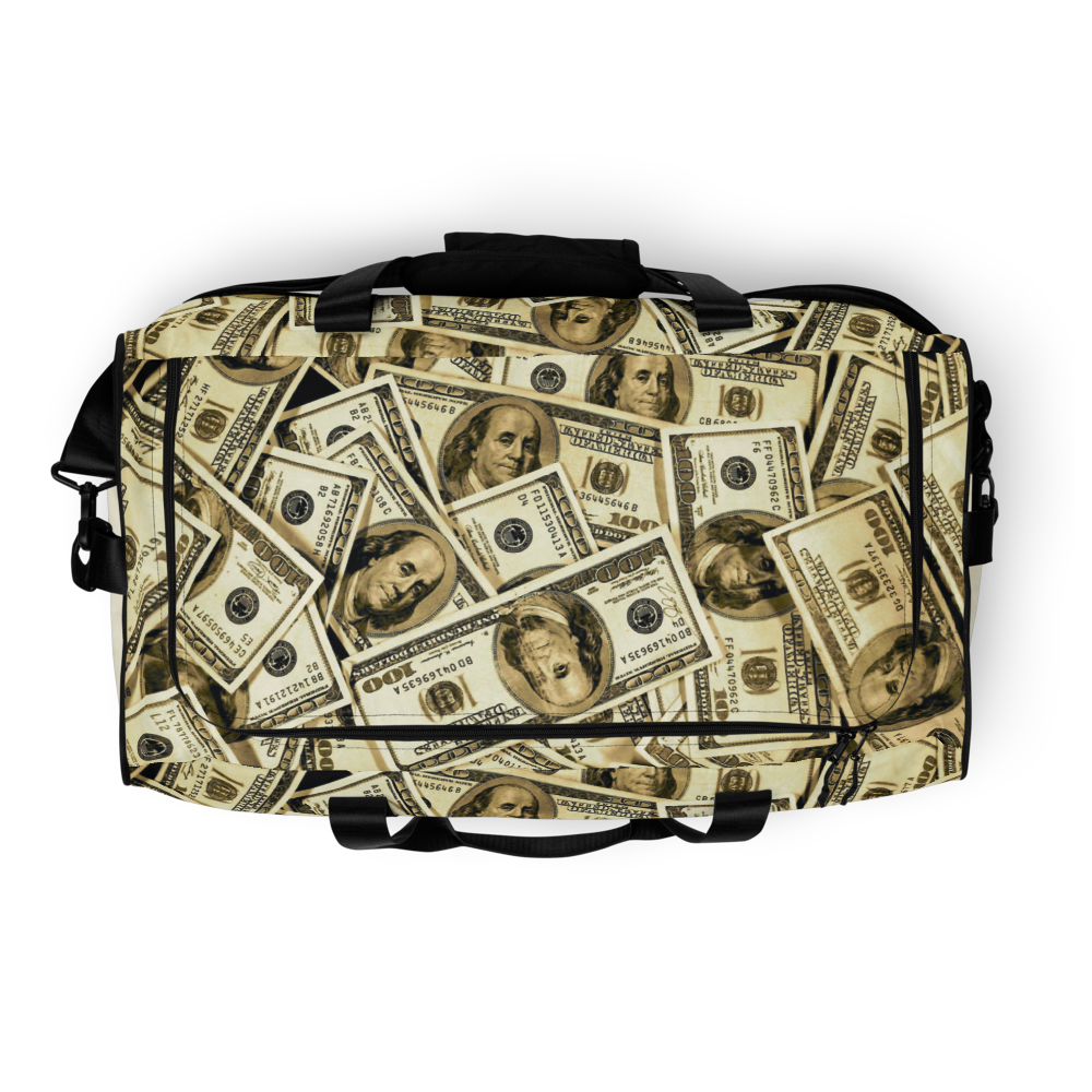 ROYAL ICONIC | The 100 Dollar Duffel Bag Nu Money Iconic MM's Workout Gym Bag Gta Benjamins Im in my Bag Secure the Bag Pink Money Bag | Classic Cash Bag Variant