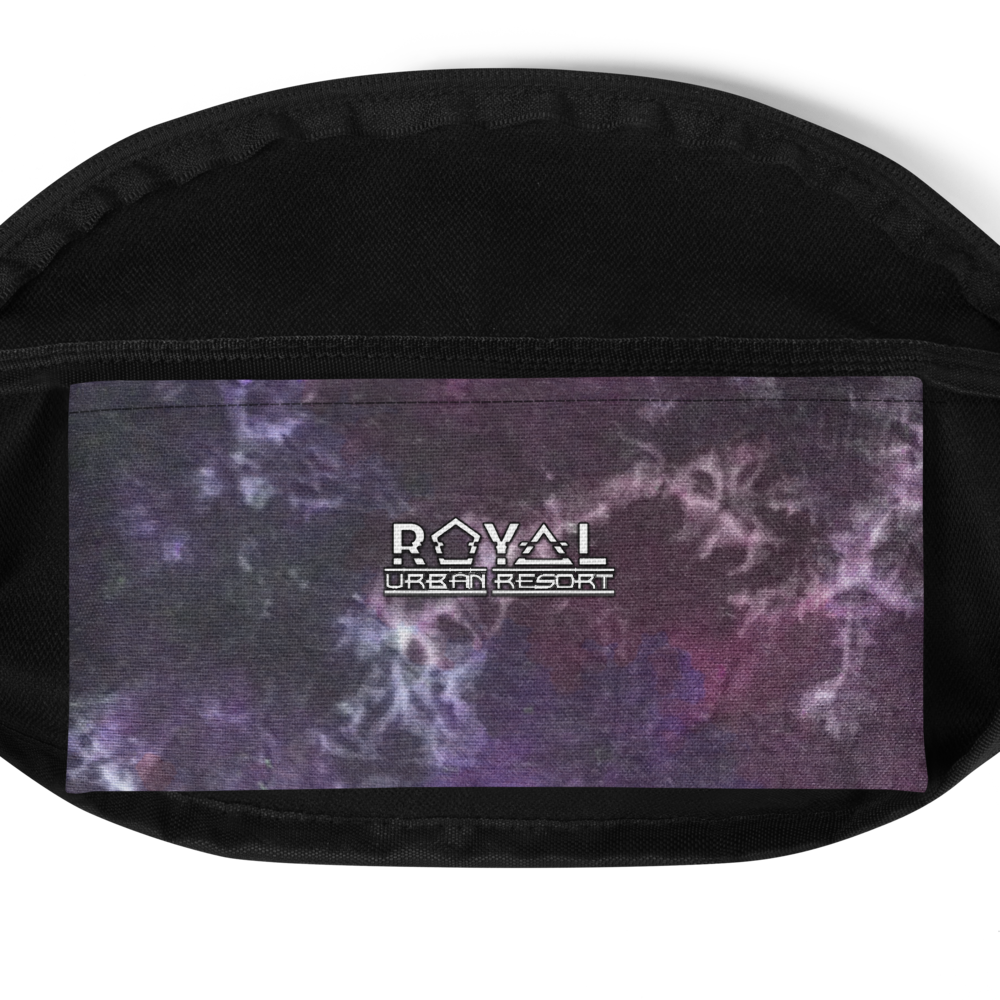 CRXWN | Royal Urban Resort | Trippy Drippy Bleach Acid Wash with Malibu Stripe Fanny Pack UNISEX Crossbody 2 Sizes cmft PSG Purple