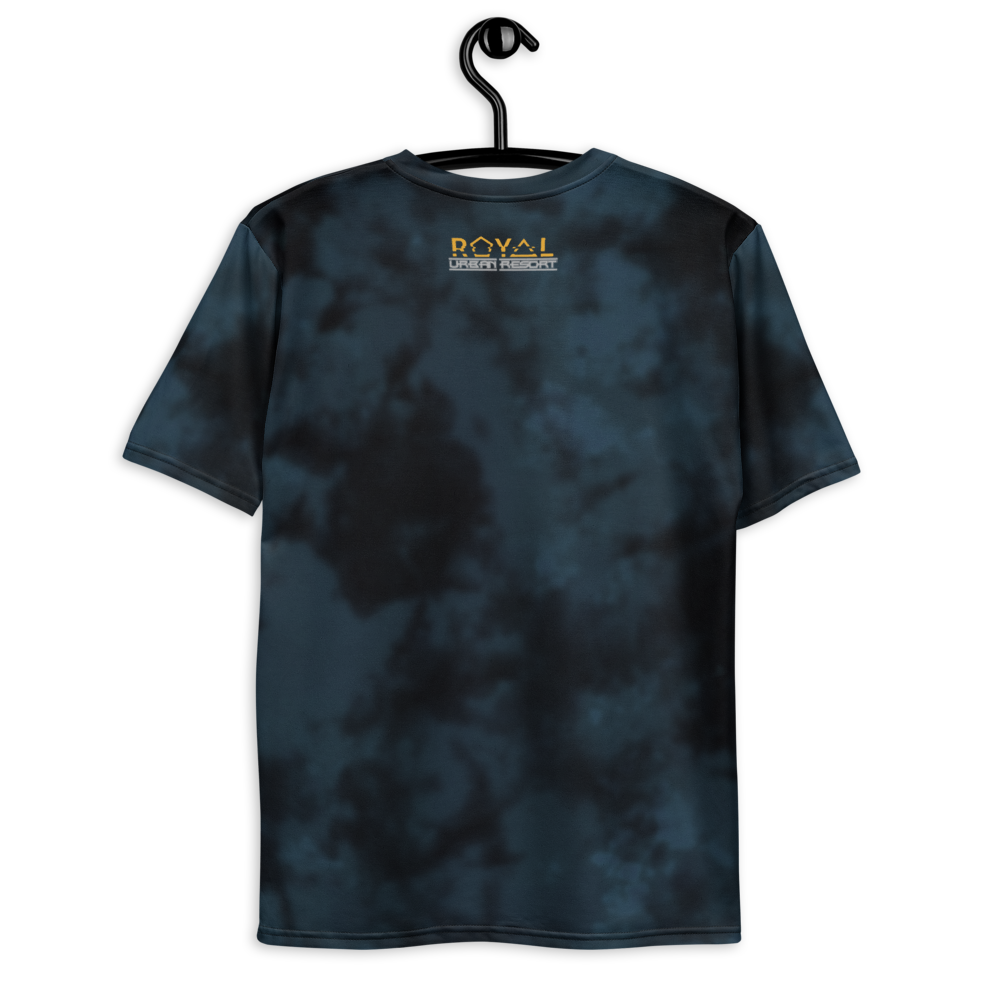 CRXWN | Royal Urban Resort | Trippy Drippy D4L By Any Means Bleach Acid Wash Unisex Jersey Tee Golden Wave 700 Sun Velvet Blue