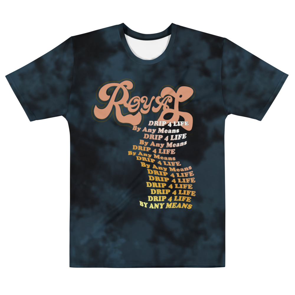 CRXWN | Royal Urban Resort | Trippy Drippy D4L By Any Means Bleach Acid Wash Unisex Jersey Tee Royal Wave 700 Sun Velvet Blue