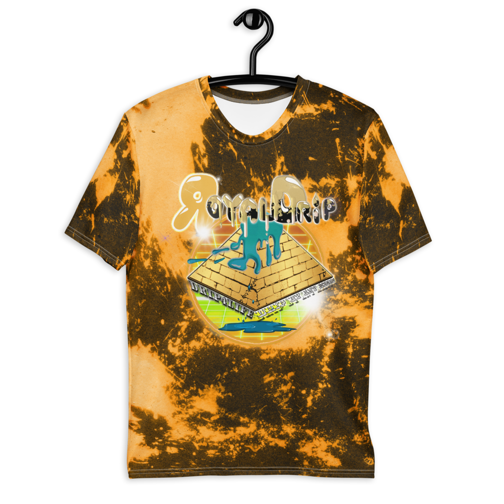 CRXWN | Royal Urban Resort | Trippy Drippy D4L By Any Means Bleach Acid Wash Unisex Jersey Tee Golden Wave 700 Safflower