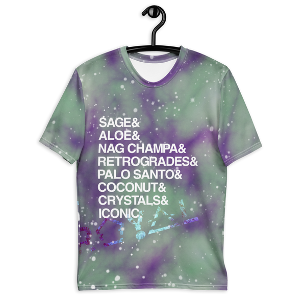 ROYAL ICONIC | Acid Wash Bleach Dye Galaxy Stars Sage & Retrogrades Ladies Unisex Cut Crewneck Jersey Tee Ascend Ether 4
