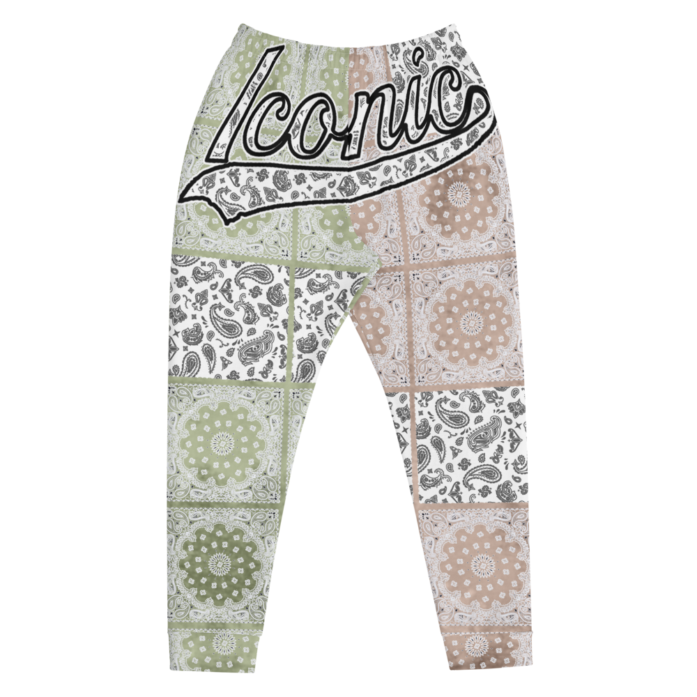 ROYAL ICONIC | Bandana Flag Patchwork Tie Dye Acid Wash Aether Pour Unisex Jogger Sweatpant HueMan Gang Half N' Half Olive Khaki