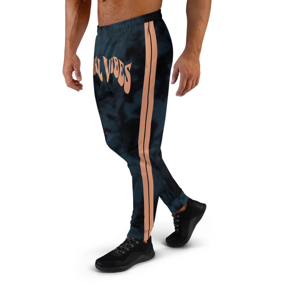 CRXWN | Royal Urban Resort | Trippy Drippy Royal Vibes Bleach Acid Wash with Malibu Stripe Unisex Jogger 700 Sun Velvet Blue Acid