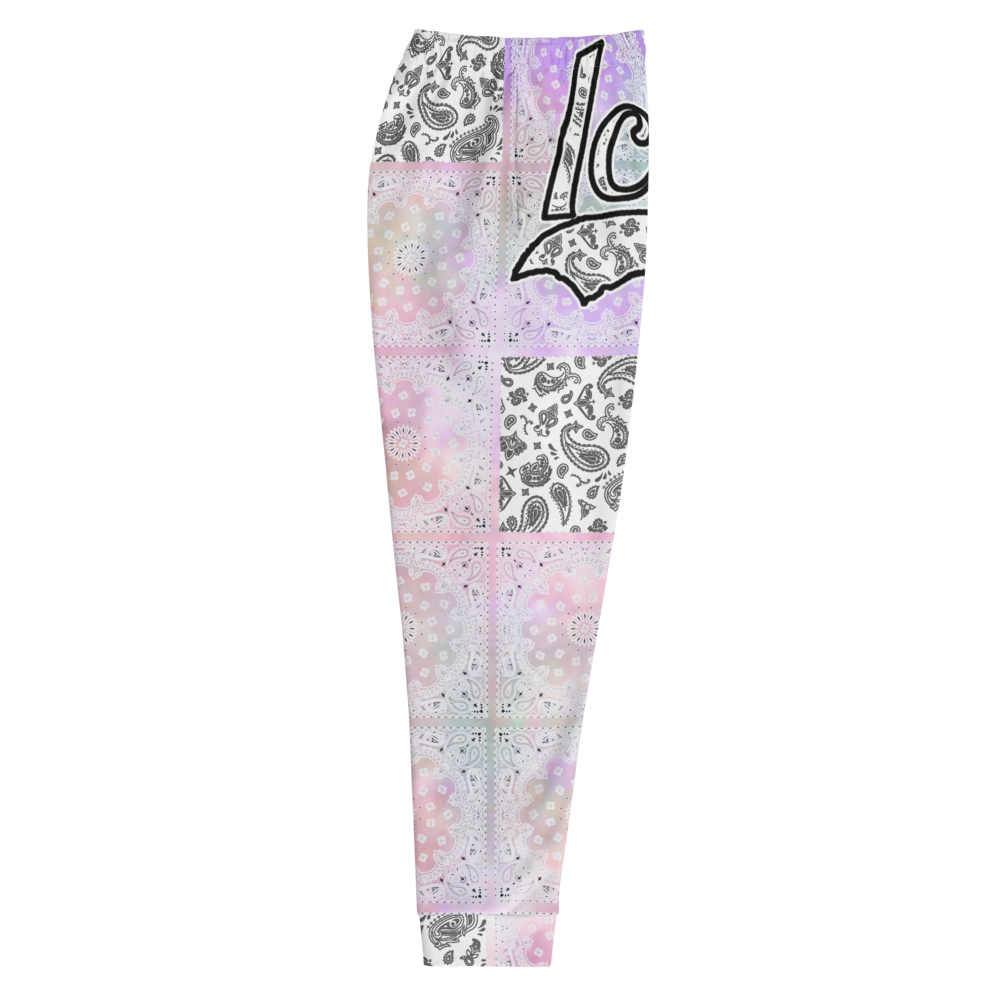 ROYAL ICONIC | Bandana Flag Patchwork Tie Dye Acid Wash Aether Pour Unisex Jogger Sweatpant HueMan Gang Color Cloud 1 Abstract Pink