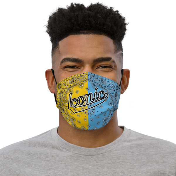 ROYAL ICONIC | Bandana Flag Carousel Americana 2-Layer Face Mask | Baby Blue Sunshine