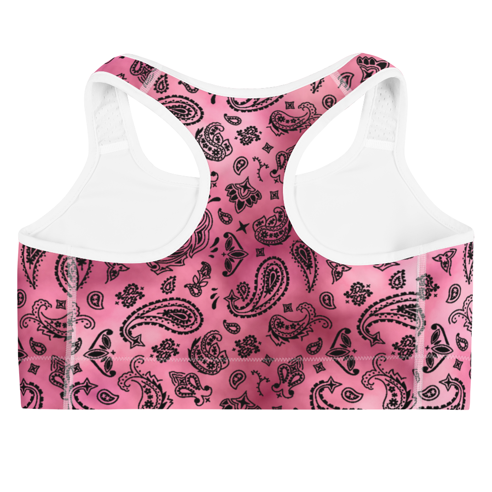 ROYAL ICONIC | OG Candy Bandana Tie Dye Paisley Cloud Dye Sports Bra Millennial Pretty In Pink