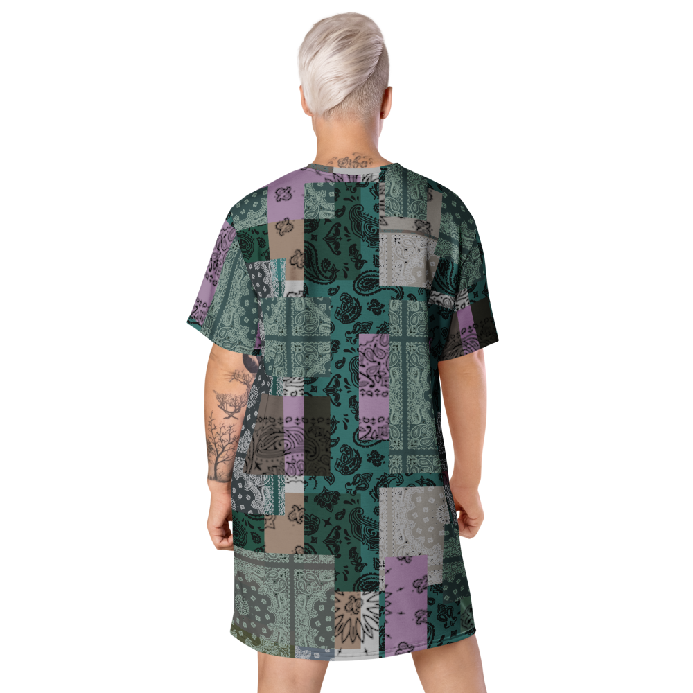 ROYAL ICONIC. | Patchwork Bandana Flag High End Modern Urban MuuMuu Tshirt Dress Custom Design #5