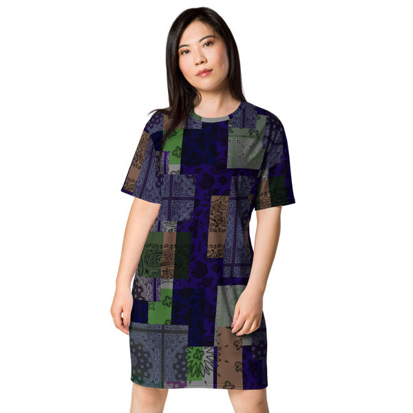 ROYAL ICONIC. | Patchwork Bandana Flag High End Modern Urban MuuMuu Tshirt Dress Custom Design #2