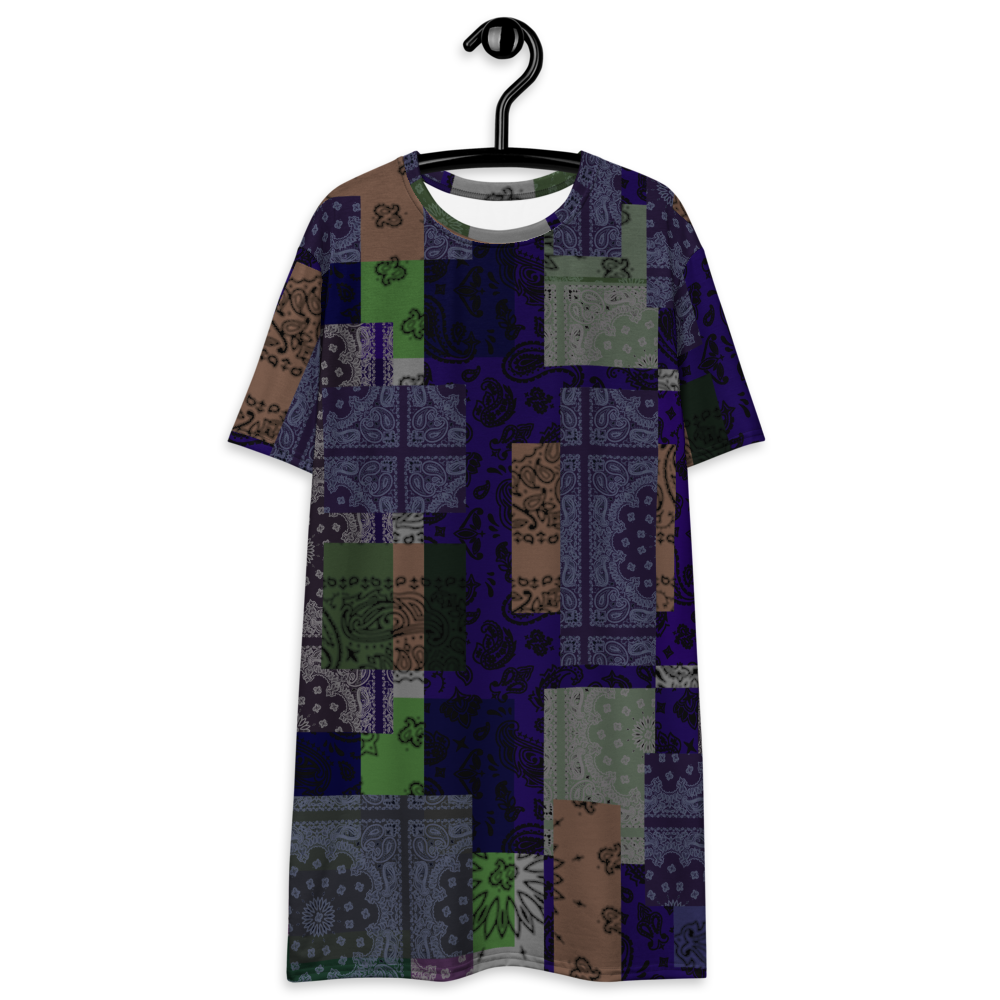 ROYAL ICONIC. | Patchwork Bandana Flag High End Modern Urban MuuMuu Tshirt Dress Custom Design #2