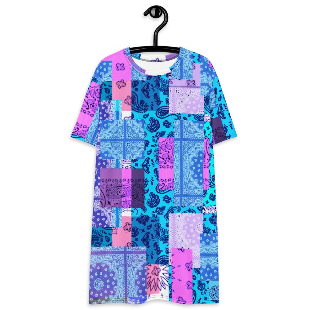 ROYAL ICONIC. | Patchwork Bandana Flag High End Modern Urban MuuMuu Tshirt Dress Custom Design #4