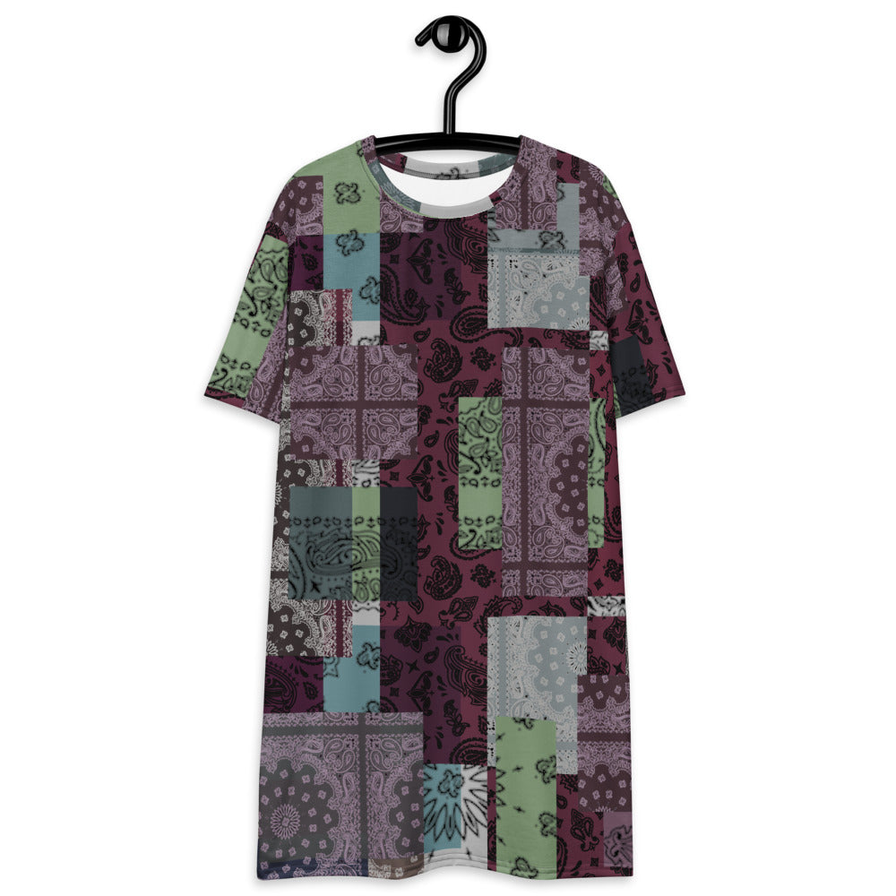 ROYAL ICONIC. | Patchwork Bandana Flag High End Modern Urban MuuMuu Tshirt Dress Custom Design #7