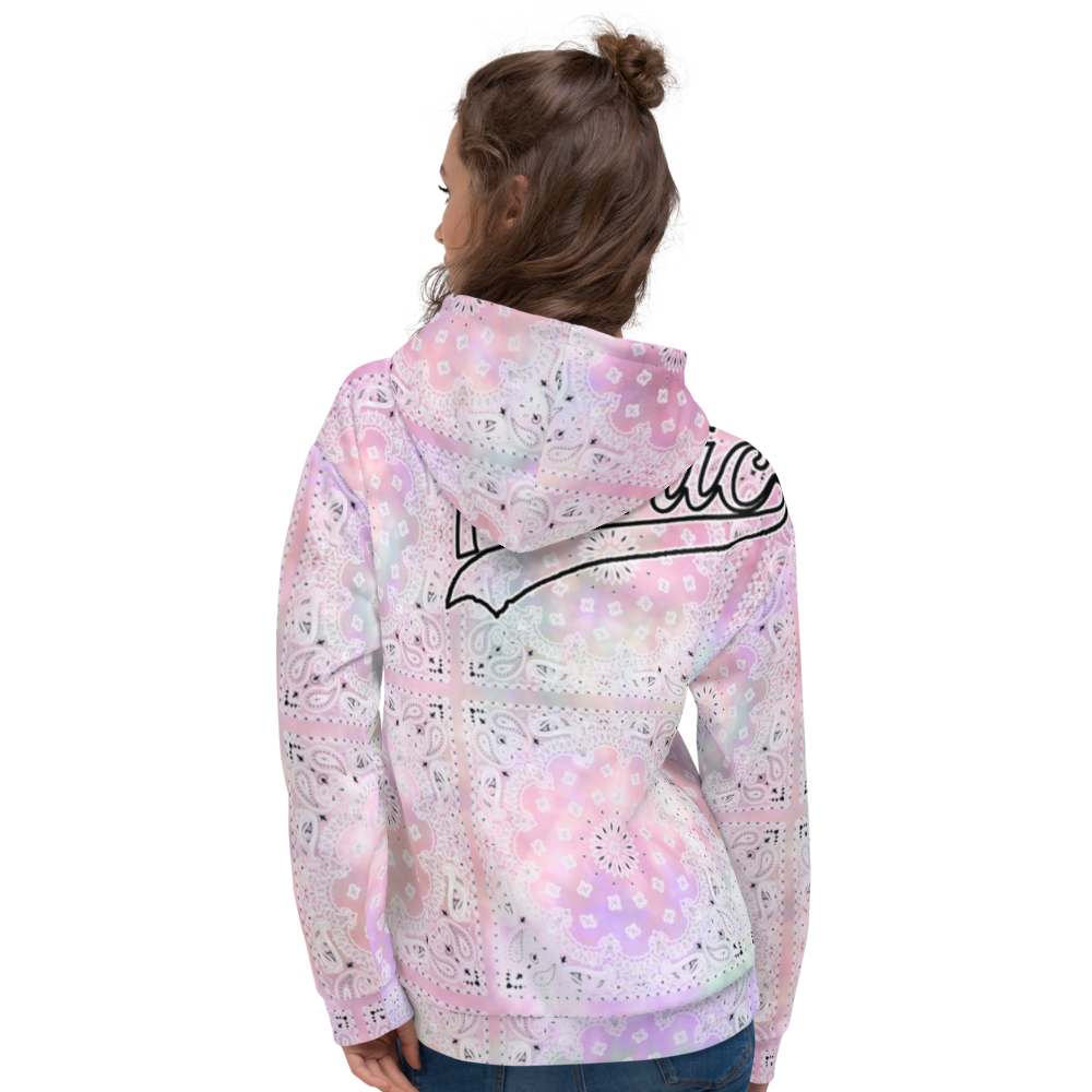 ROYAL ICONIC | Bandana Flag Tie Dye Acid Wash Aether Pour Unisex Hoodie HueMan Gang Color Cloud 1 Abstract Pink