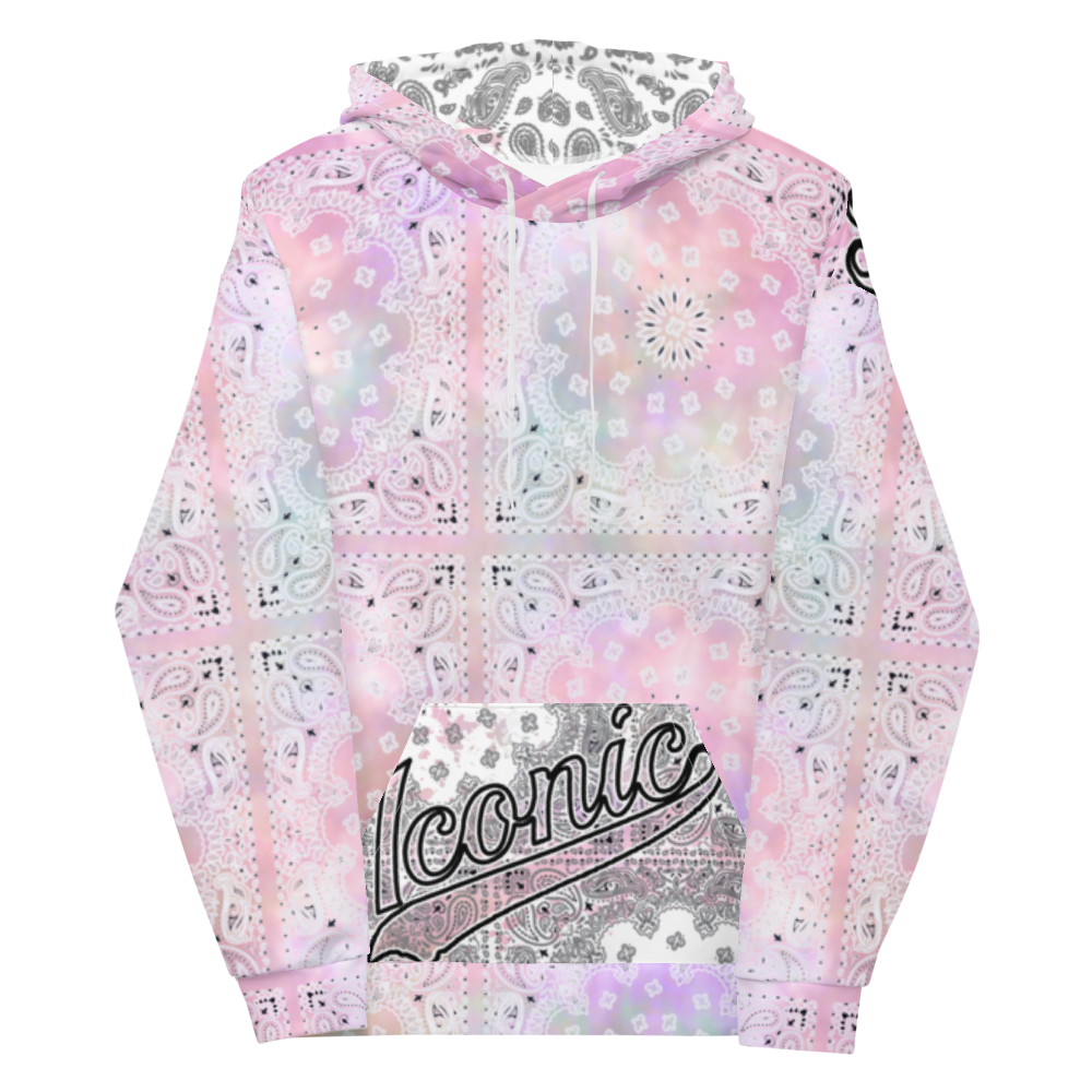 ROYAL ICONIC | Bandana Flag Tie Dye Acid Wash Aether Pour Unisex Hoodie HueMan Gang Color Cloud 1 Abstract Pink