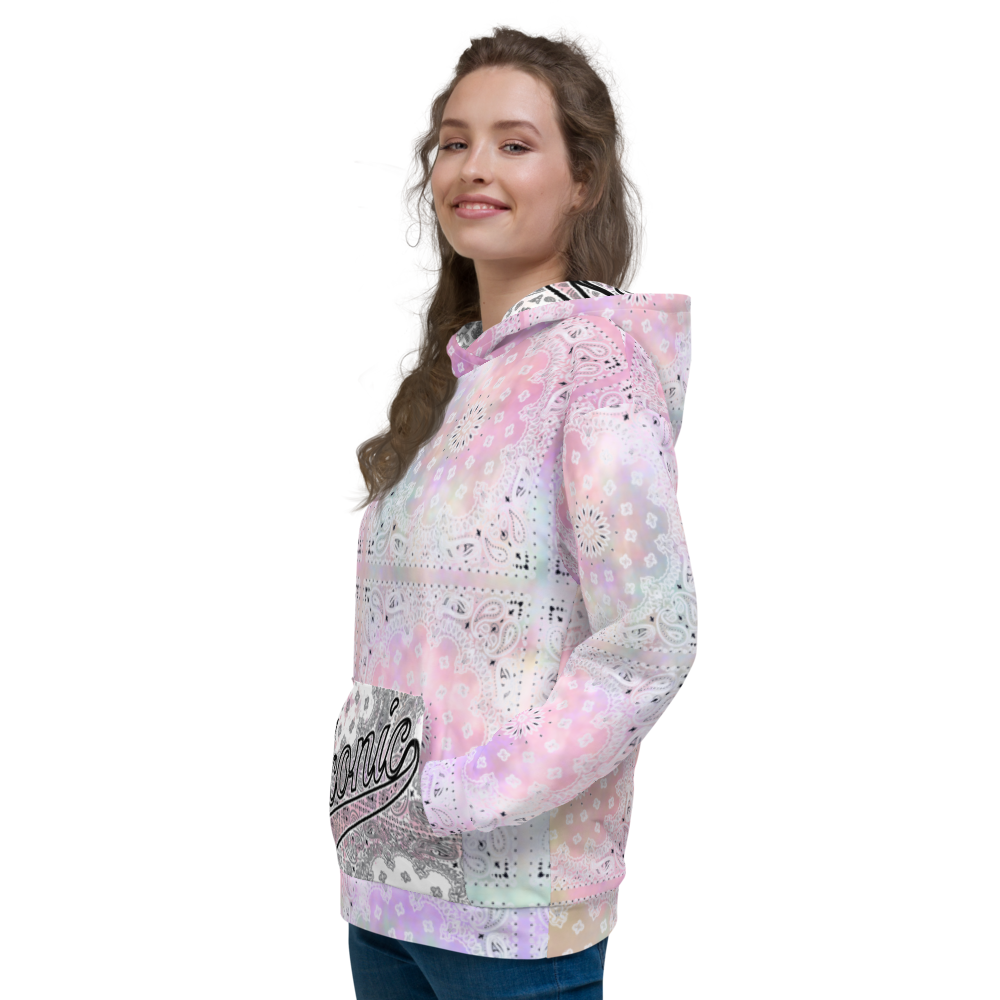 ROYAL ICONIC | Bandana Flag Tie Dye Acid Wash Aether Pour Unisex Hoodie HueMan Gang Color Cloud 1 Abstract Pink