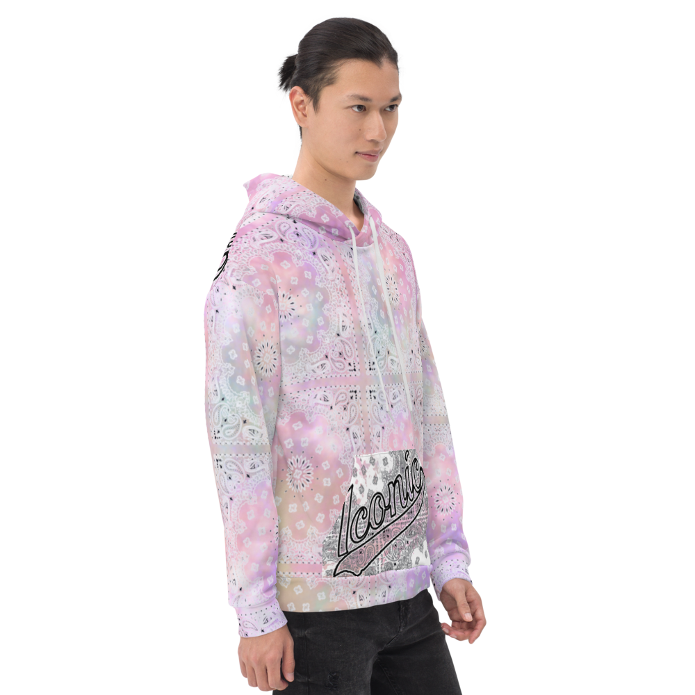 ROYAL ICONIC | Bandana Flag Tie Dye Acid Wash Aether Pour Unisex Hoodie HueMan Gang Color Cloud 1 Abstract Pink