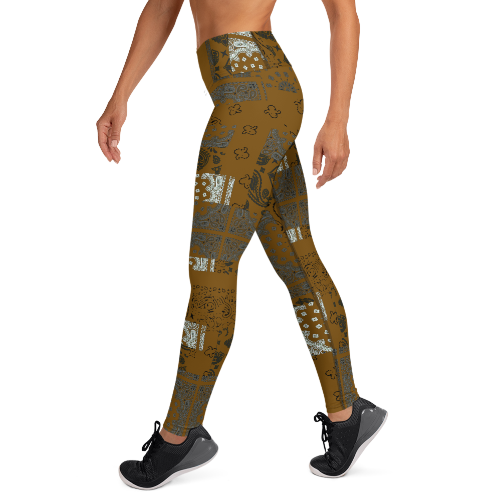 ROYAL ICONIC. | Patchwork Bandana Yoga Leggings Honey Mustard Gold