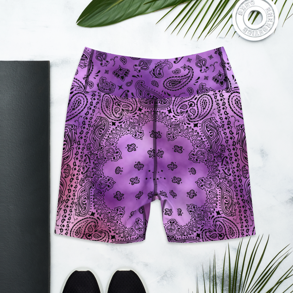 ROYAL ICONIC | OG Candy Bandana Tie Dye Paisley Cloud Dye Biking Shorts Set Purple Haze