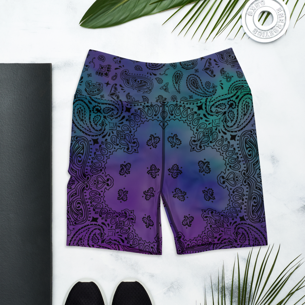 ROYAL ICONIC | OG Candy Bandana Tie Dye Paisley Cloud Dye Biking Shorts Set Purple Hendrixx Iridescent Khalifa Kush