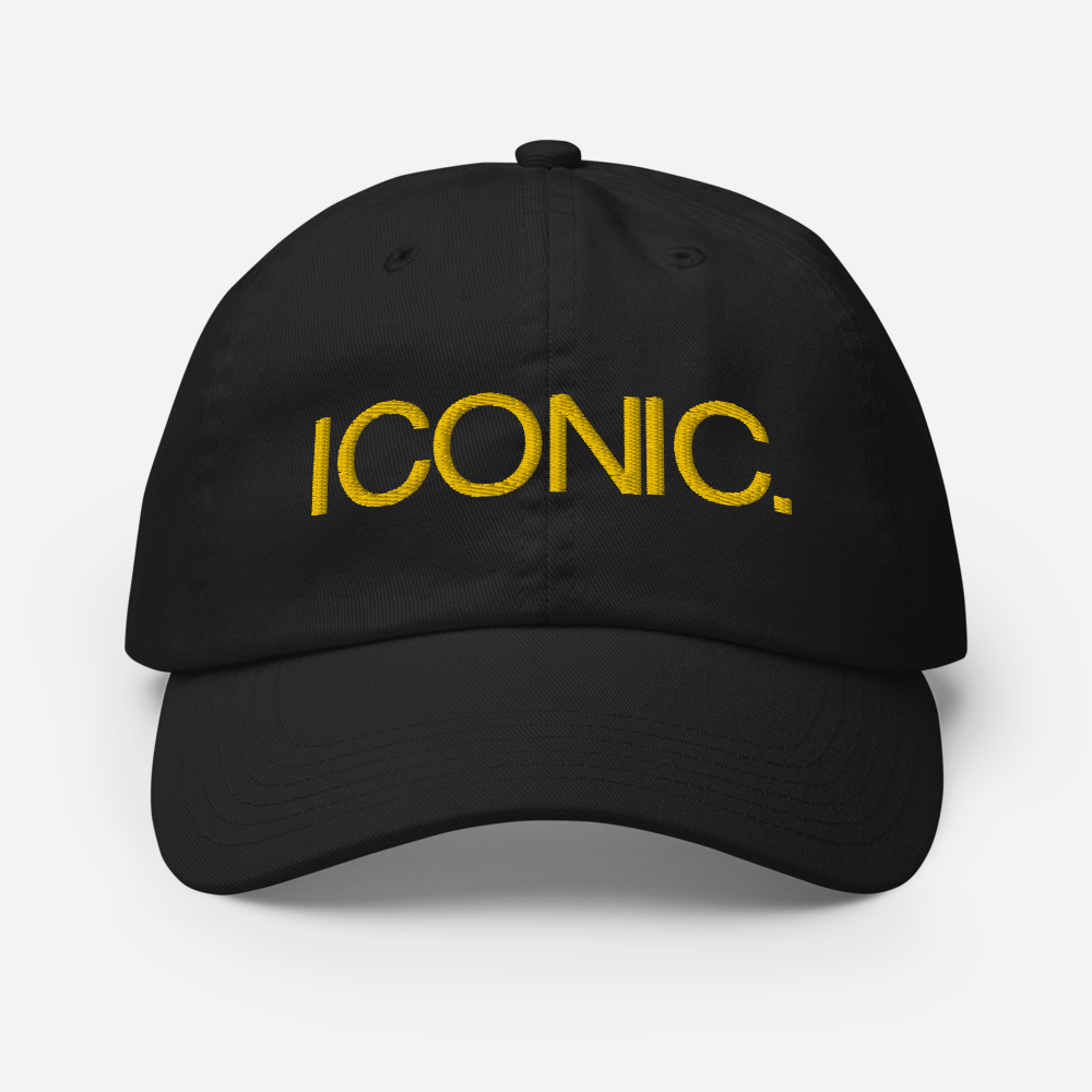 CHAMPION + ROYAL ICONIC. | Embroidered Logo Unisex Classic Cap Dad Hat Mom Cap Black w/ Gold Thread