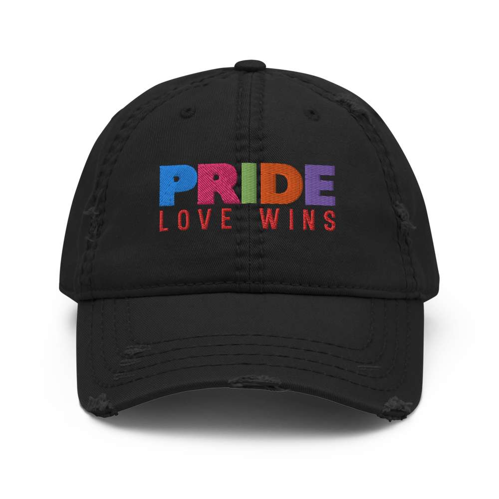 FEMME Univ | LGBTQIA Plus PRIDE Love Wins Distress Cap 3 Varieties