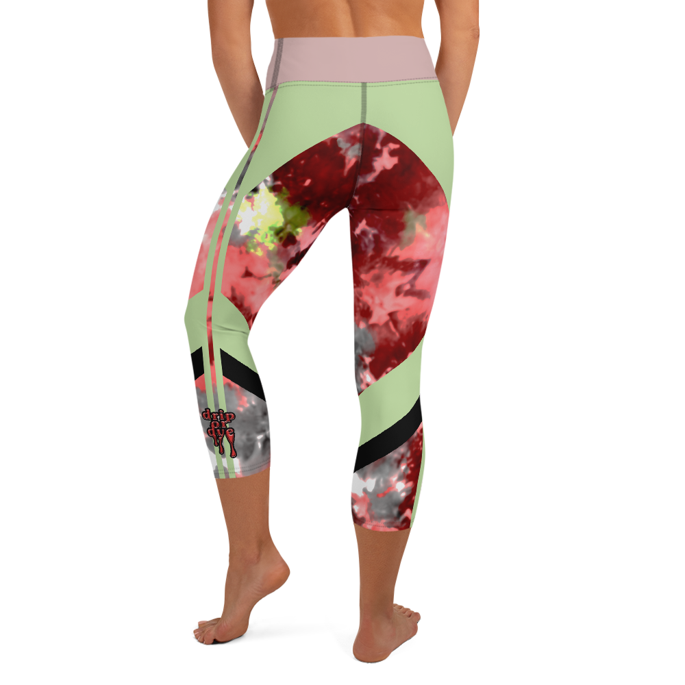 CRXWN | Drip or Dye Max Verona Guava Ice HER Collection Acid Wash Tye Dye Yoga Capri Leggings