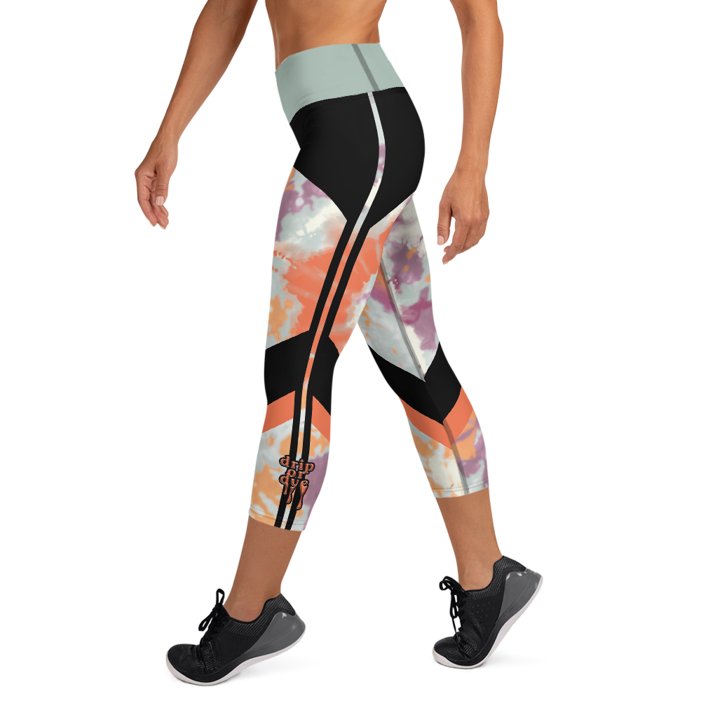 CRXWN | Drip or Dye Max 720 Pistachio HER Collection Acid Wash Tye Dye Yoga Capri Leggings