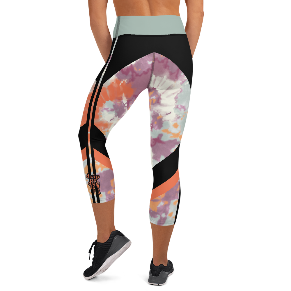 CRXWN | Drip or Dye Max 720 Pistachio HER Collection Acid Wash Tye Dye Yoga Capri Leggings