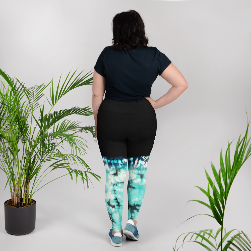 CRXWN | Drip Or Dye Max 90 Recraft Hyper Tourquoise HER Collection Tye Dye Plus Size Yoga Leggings