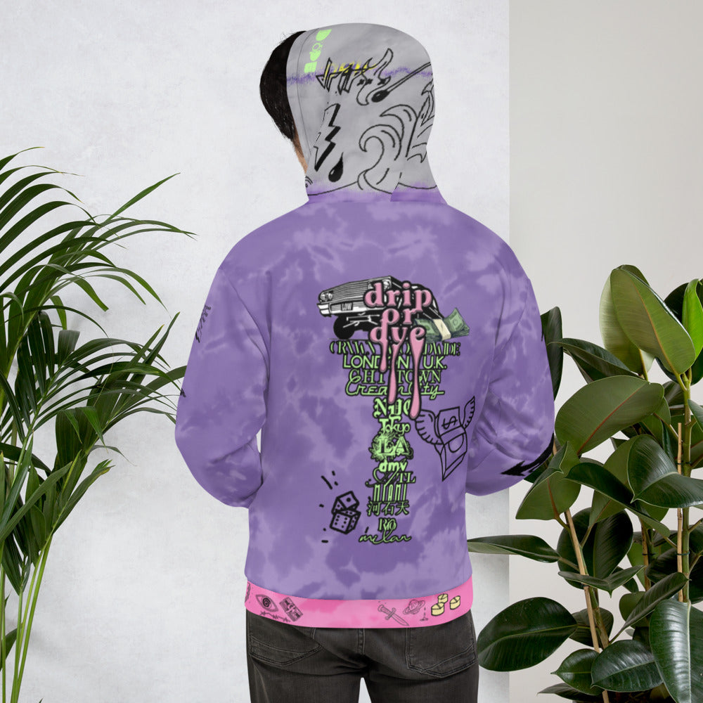 CRXWN | Drip or Dye Air Max 90 Recraft Hypergrape Trippy Ice Dye UNISEX Hoodie 2