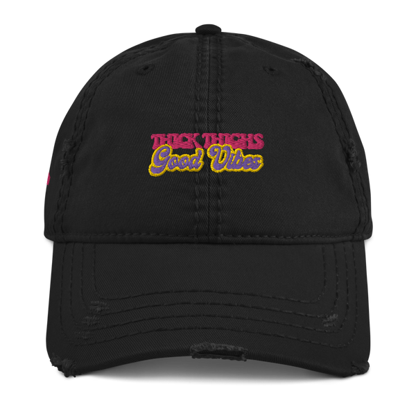 ROYAL WEAR | Empower Thick Thighs Good Vibes Trippy Super Retro Distressed Dad Cap