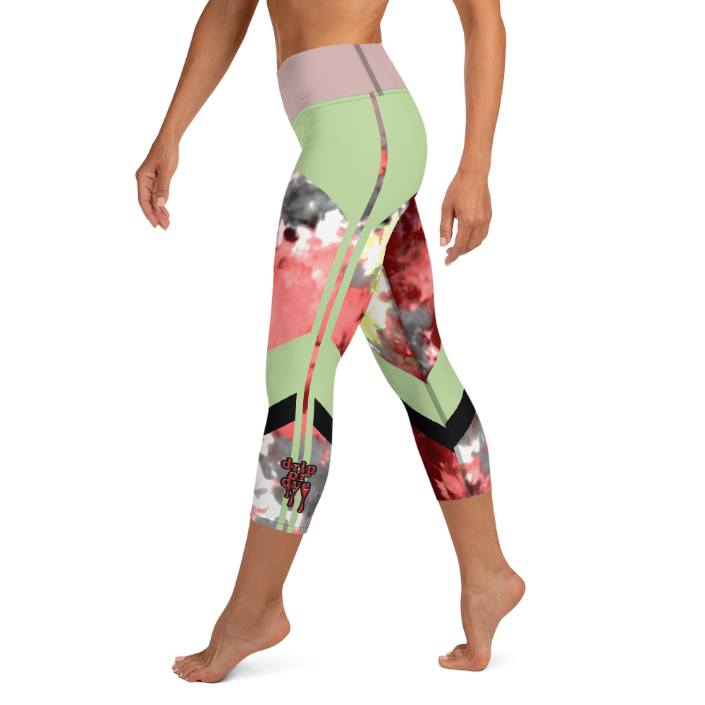 CRXWN | Drip or Dye Max Verona Guava Ice HER Collection Acid Wash Tye Dye Yoga Capri Leggings