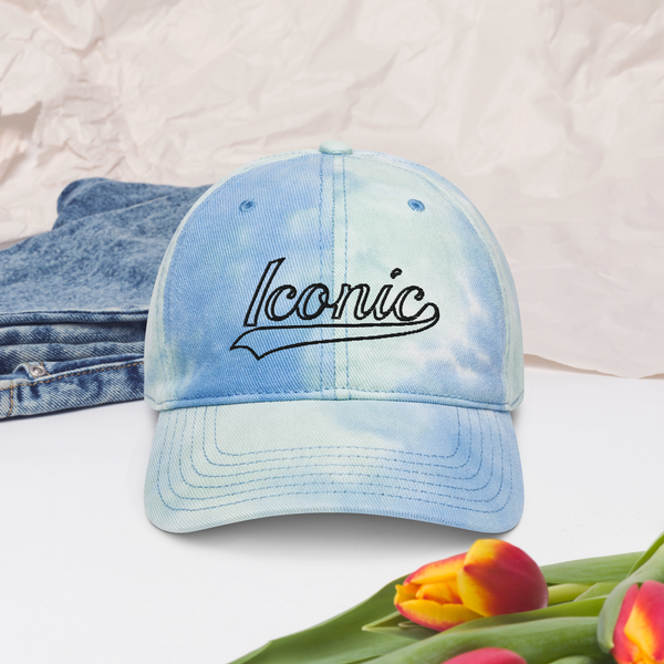 ROYAL ICONIC. | Retro Tie Dye Unisex Classic Cap Dad Hat Mom Cap Classic  Embroidered Baseball Logo Sky Blue & Teal Ocean & Cotton Candy Options